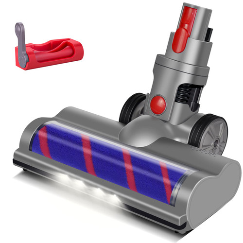 ALSTON Soft Roller Cleaner Head Hardwood Floor Brush Attachment Compatible Motorhead Replacement for Dyson V7 V8 V10 V11 V15 Vacuum Cleaner with LED Headlight
