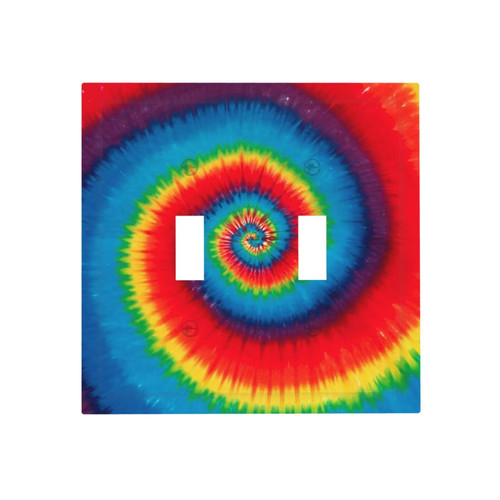 Wall Plate Tie Dye Pattern 2-Gang Light Switch Plate Duplex Toggle Switch Covers For Bedroom Kitchen Home Decor