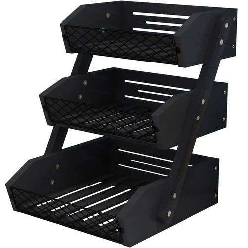 Dorhors 3 Tier Fruit Basket for Kitchen,Fruit Bowl for Kitchen Counter,Wood Fruit Holder for Kitchen Countertop,Black Dorhors 3 Tier Fruit Basket for Kitchen,Fruit Bowl for Kitchen Counter,Wood Fruit Holder for Kitchen Countertop,Black