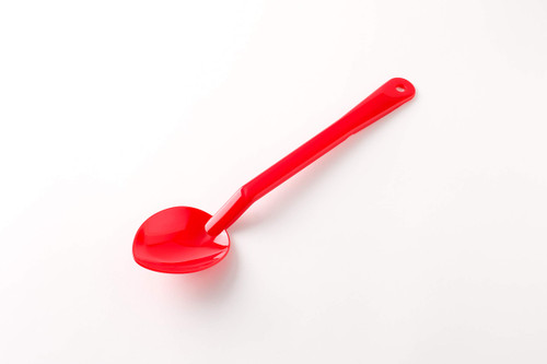 Thunder Group 13" Serving Spoon, Solid, Polycarbonate, RED - Set of 12