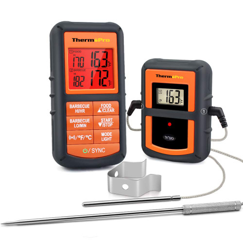 ThermoPro TP08B 500FT Wireless Meat Thermometer for Grilling Smoker BBQ Grill Oven Thermometer with Dual Probe Kitchen Cooking Food Thermometer ThermoPro TP08B 500FT Wireless Meat Thermometer for Grilling Smoker BBQ Grill Oven Thermometer with Dual Probe Kitchen Cooking Food Thermometer