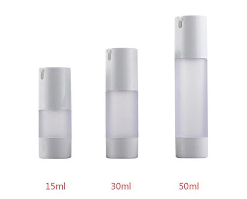 erioctry 3PCS 15/30/50ML Airless Pump Bottle-Empty Refillable Frosted Airless Vacuum Pump Cream Lotion Bottle Travel Bottles Toiletries Liquid Container for Cosmetic Make-up (50ML)