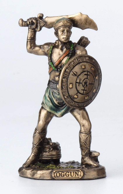 Veronese Design 3 1/2" Oggun Santeria Orisha of War Painted Bronze Resin Figurine Veronese Design 3 1/2" Oggun Santeria Orisha of War Painted Bronze Resin Figurine