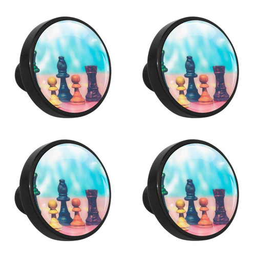 4pcs Cabinet Door Knobs Black and Yellow Floral Pulls Handles Cupboard Handles Drawer Wardrobe