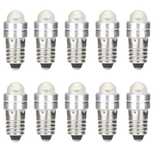 GutReise E5(E5.5) LED Bulbs,10PCS E5 Screw Bulb Lamps DC 12V Cold White 0.2Watts 6-7Lm (12V, Cold White)