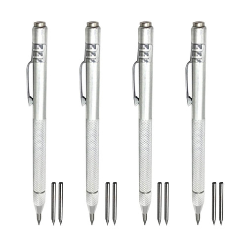 4 Pcs Tungsten Carbide Scriber,Aluminum Etching Engraving Pen with 8 Replacement Marking Tip for Glass/Ceramics/Metal Sheet