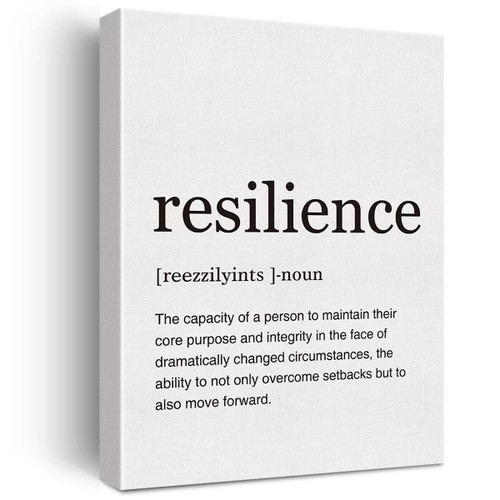 LEXSIVO Resilience Definition Print Canvas Wall Art Home Office Decor Modern Painting 12x15 Canvas Positive Poster Framed Ready to Hang Artwork