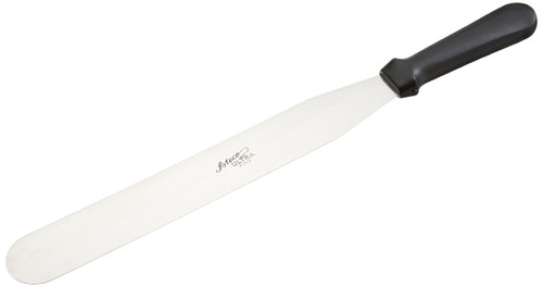 Ateco Ultra Straight Spatula with 12-Inch Stainless Steel Blade, Plastic Handle, Dishwasher Safe