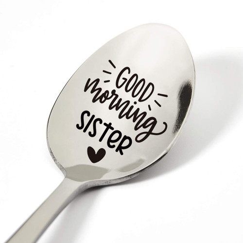 Sister Gifts from Sisters Brother, Good Morning Sister Spoon Gifts, Funny Tea Coffee Spoon Engraved Stainless Steel, Best Birthday Valentine Christmas Gift Sister Gifts from Sisters Brother, Good Morning Sister Spoon Gifts, Funny Tea Coffee Spoon Engraved Stainless Steel, Best Birthday Valentine Christmas Gift