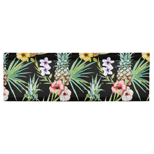 Augenstern Window Topper Curtain Tropical-Hawaii-Watercolor-Pineapple-Hibiscus 54x18 inch Valance Short Curtain for Kitchen Windows/Bathroom/Living Room/Bedroom