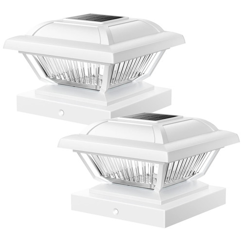 ELECLINK Solar Post Cap Lights 2 Pack, Warm White Solar Outdoor Post Lights, Waterproof Fence Post Cap Lights Solar Powered Fit 3.5x3.5 4x4 4.5x4.5 5x5 Post for Garden Fence Deck Patio Yard Decoration ELECLINK Solar Post Cap Lights 2 Pack, Warm White Solar Outdoor Post Lights, Waterproof Fence Post Cap Lights Solar Powered Fit 3.5x3.5 4x4 4.5x4.5 5x5 Post for Garden Fence Deck Patio Yard Decoration