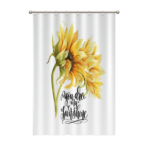 UTF4C Retro Sunflower Bath Shower Curtain, Sunflower Abstract Modern Polyester Shower Curtains 47" x 71", Hotel Home Restroom Bathroom Decor, Set with Hooks