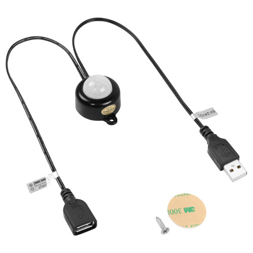 PNGKNYOCN Mini PIR Motion Sensor Switch,with USB Interface Cable 2A PIR Infrared Motion Human Body Sensor Detector Switch Light Sensor Adjustable,for LED Strip