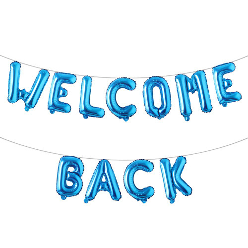 Welcome Back Letter Balloons Multicolor 16 Inch Foil Mylar Balloon Banner Back to Office and Home Back to School Party Decorations Retirement Celebrate Party Supplies (Welcome Back Blue) Welcome Back Letter Balloons Multicolor 16 Inch Foil Mylar Balloon Banner Back to Office and Home Back to School Party Decorations Retirement Celebrate Party Supplies (Welcome Back Blue)