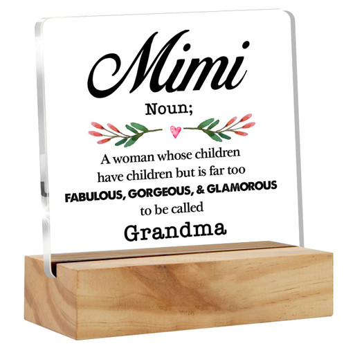 Best Mimi Gift Mimi Definition Desk Decor Mimi Acrylic Desk Plaque Sign with Wood Stand Home Office Table Desk Sign Keepsake