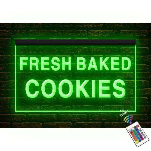 110138 Fresh Baked Cookies Cafe Cake Bakery Shop Store Open Display LED Light Neon Sign (12" X 8", 16 Colors By Remote)