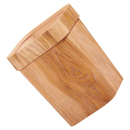 Holibanna Imitation Wood Grain Trash Can Large Garbage Can Office Waste Basket Office Trash Cans Plastic Trash Can Wastepaper Basket Bedroom Wastebasket Home Garbage Can Kitchen Waste Basket
