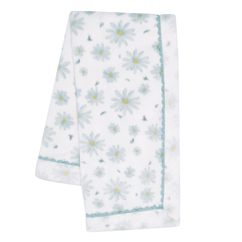 Lambs & Ivy Sweet Daisy White/Blue Floral Soft Luxury Fleece Baby Blanket Lambs & Ivy Sweet Daisy White/Blue Floral Soft Luxury Fleece Baby Blanket