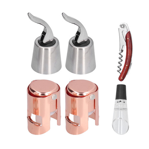 Wine Stopper,Wine Tool Kit,Wine Bottle Stopper,Wine Opener,Corkscrew,Champagne Stopper Wine Preservation Cork Wine Bottle Opener for Home Kitchen