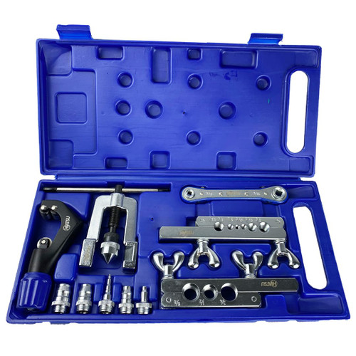 HIATSU Flaring Tool & Swaging Tool Kit Heavy Duty Brake and HVAC Line Flaring Tool with Ratchet Wrench & Tubing Cutter for Copper, Water, Gas, Pipe Brass