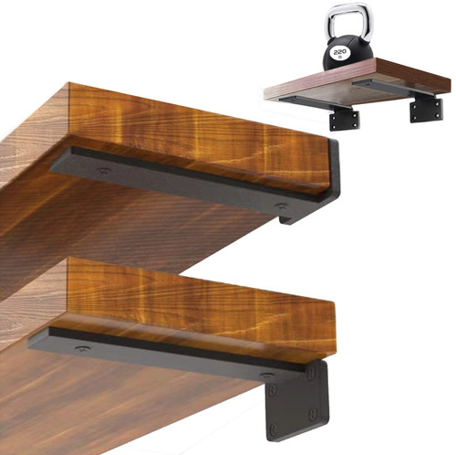 Shelf Brackets Heavy Duty 10 Inch Hidden Floating Shelf Bracket, Rustic Industrial Shelf Brackets, Floating Shelf Hardware, Wall Shelf Bracket Shelf Support (6 Pcs)