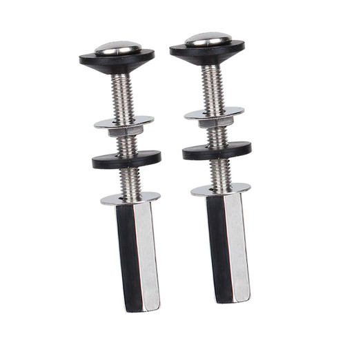 MagiDeal 2PCS Toilet Tank to Bowl Bolts Kit, Heavy Duty Toilet Bolts, Waterproof Stainless and Rubber Washers Gaskets with Extra Long Nut Screw for Fastening, StyleC