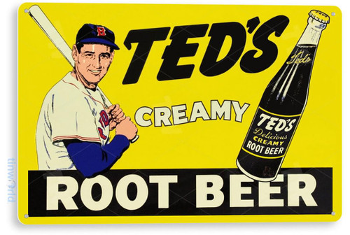 Tinworld TIN Sign C435 Teds Root Beer Retro Rustic Cola Soda Bar Store Sign Kitchen Cottage Cave Sign