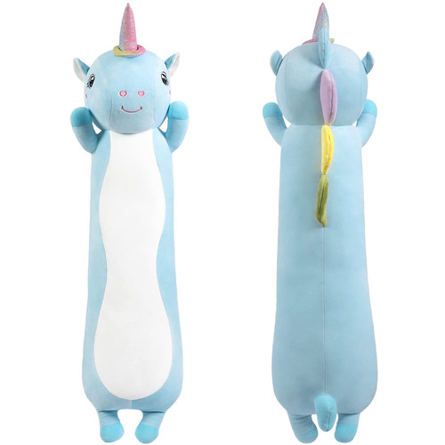 MIAOHAHA Soft Plush Long Unicorn Hugging Pillow, Kids Plush Toy Pillow Cute Unicorn Plushies Stuffed Animal Toy Gift for Kids and Girlfriend(Blue Unicorn, 70cm/27.5in) MIAOHAHA Soft Plush Long Unicorn Hugging Pillow, Kids Plush Toy Pillow Cute Unicorn Plushies Stuffed Animal Toy Gift for Kids and Girlfriend(Blue Unicorn, 70cm/27.5in)