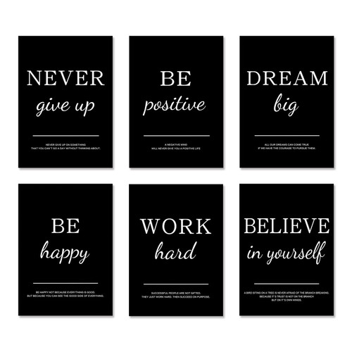 ASTRDECOR Motivational Wall Art-Office Wall Decor-Inspirational Wall Art Picture-Positive Quotes Poster Prints Wall Decor For Bedroom (8x10, Set Of 6, No Frame) ASTRDECOR Motivational Wall Art-Office Wall Decor-Inspirational Wall Art Picture-Positive Quotes Poster Prints Wall Decor For Bedroom (8x10, Set Of 6, No Frame)