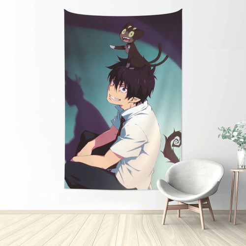 Flokoo Anime Blue Exorcist Tapestry Wall Art Decor Hanging For Living Room Dorm Kitchen Bedroom Home 40x60 Inch