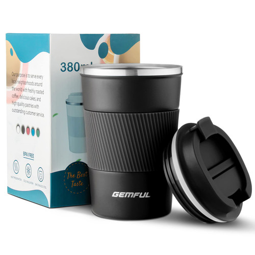 GEMFUL Tumbler Cup Double Vacuum Stainless Steel Heat Insulation Coffee Mugs for Cold and Hot Drinks 12oz