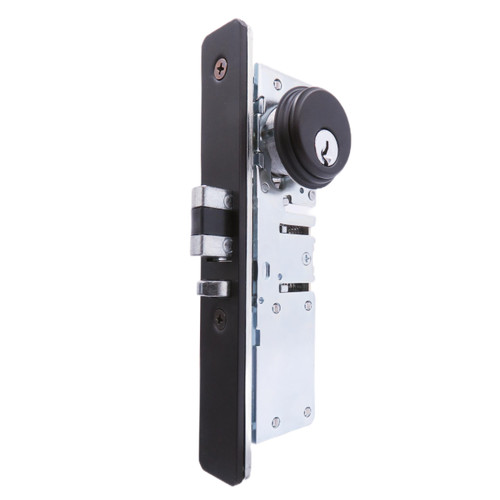 elox Storefront Narrow Stile Aluminum Door Mortise Deadlatch Lock Double Keyed Zinc Cylinder & 4 Keys, Handing Reversible, 1-1/8" Backset, in Bronze Duronodic Finish