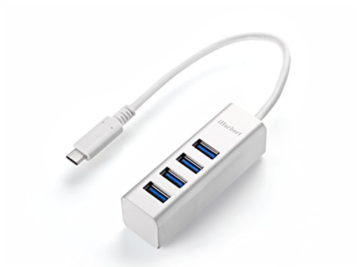 iHarbort USB 3.1 Type C USB-C to 4-Port USB 3.0 Hub for New MacBook, ChromeBook Pixel, and Other USB Type C Device, Silver