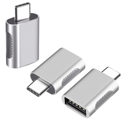 MISTHO USB C to USB Adapter Type C to USB 3.0 USB C Male to USB Female Adapter Compatible with MacBook Pro/iPad/Microsoft Surface Go/OTG Adapter Converter and More (3, Silver)