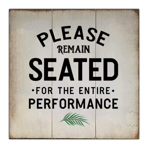 Rustic Wood Sign Bathroom Decor Please Remain Seated Decorative Toilet Wooden Sign with Funny Quote Wall Decoration Home Decor for Toilet Washroom Restroom Lavatory Funny Sign for Toilet