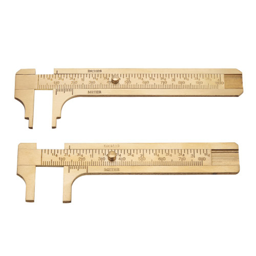 Faceuer Vernier Caliper - Digital Caliper Precise, 1Pc Brass Sliding Gauge Vernier Caliper Ruler Measuring Tool Double Scales Mm/Inch(80mm)