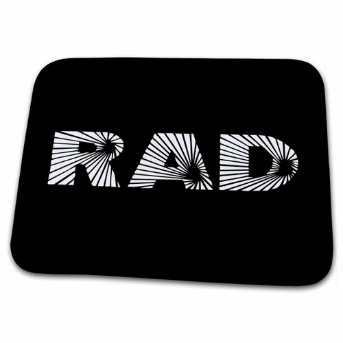 3dRose Star styled text RAD against the black background - Dish Drying Mats (ddm-285941-1)