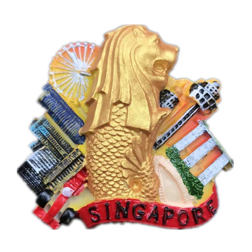 Singapore Fridge Magnet World City Resin 3D Strong Souvenir Tourist Gift Chinese Magnet Hand Made Craft Creative Home and Kitchen Decoration Magnetic Sticker (Singapore)