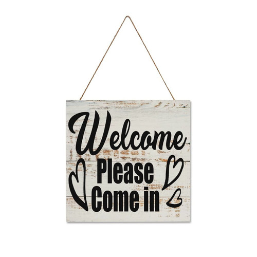 Welcome Please Come in Plaque Sign, Wood Wall Hanging Signs,Wall Decorations for Living Room,Modern Farmhouse Wall Decor,Rustic Home Decor,Personalized Housewarming Gift,12x12"