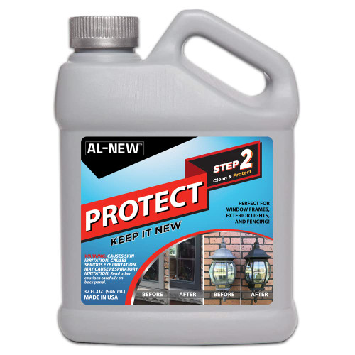 AL-NEW STEP 2 PROTECT | Restoration Solution for Outdoor Patio Furniture, Garage Doors, Window Frames, Exterior Lights & Fencing (32 Ounce)