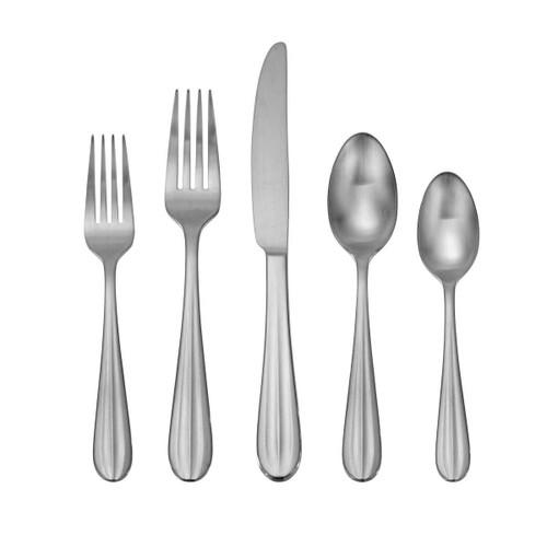 Oneida Satin Casson 20 Piece Everyday Flatware, Service for 4 18/0 Stainless Steel, Silverware Set