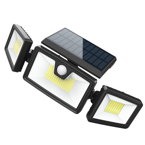 LKESBO Solar Motion Lights Outdoor Sensor 188 LED Solar Powered Flood Lights 2000LM Waterproof Solar Security Lights with 3 Adjustable Heads for Outside Yard Garden Patio Path
