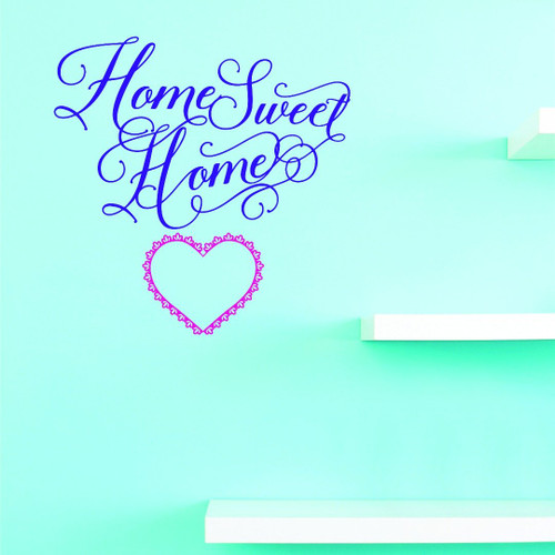 Design With Vinyl JER 1515 2 Vinyl Wall Decal Sweet Home 14X28 Purple, 14" x 28"