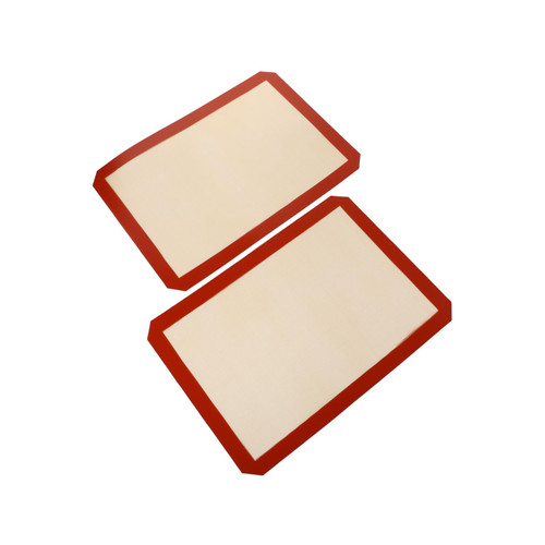 HEMOTON 2pcs Oven Mat Non Stick Baking Sheet Silicone Baking Mats Silicone Bakeware Silicone Rolling Mat Cookie Oven Baking Liner Sheet Silica Gel Red Grill Baking Mat Barbecue Mat To Bake