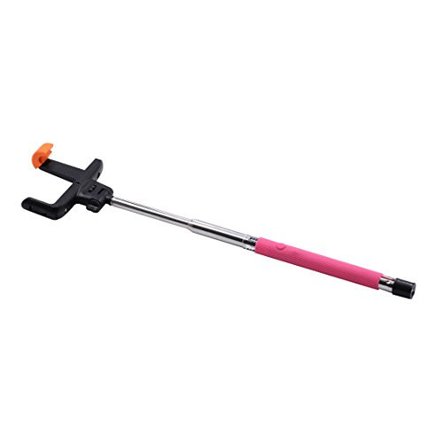 HAOGOODS Self-portait Monopod,Extendable Selfie stick with wireless bluetooth remote shutter for smartphones built in bluetooth -- Red
