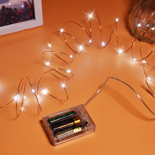 Sanniu Led Fairy Lights Battery Operated, 1 Pack Mini Battery Powered Copper Wire Starry String Lights for Christmas,Bedroom, Parties,Wedding,Indoor,Home Decoration (5m/16ft Cool White)