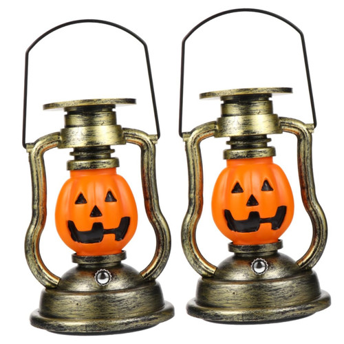 BESTOYARD 2pcs Solar Pumpkin Lantern Outdoor Hanging Lantern Vintage Kerosene Lamp Antique Hanging Lantern Light Retro Decor Solar Lamp Outdoor LED Decor Retro Solar Light Lamp