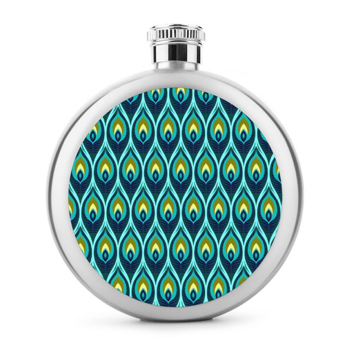 Abstract Geometrical Stainless Steel Liquor Hip Flask 5OZ For Wine Drink Round Pocket Portable Funny Print