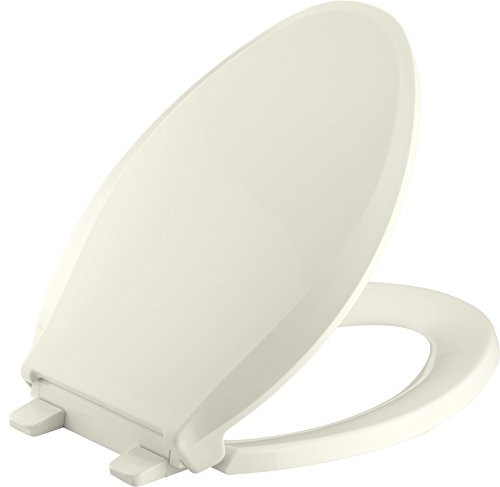 KOHLER K-7315-96 Quick-Relase Elongated Toilet Seat Biscut Grip-Tight Cachet, Biscuit