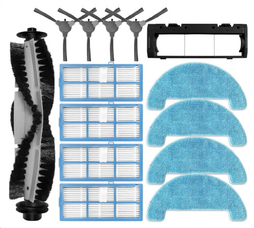 Replacement Main Side Brush Hepa Filter Mop Rag Cloth Brush Cover Compatible with Bagotte BG600 / BG700 / BG750 / BG800 MAX Spare Parts Accessories (Set A)